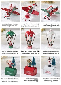 SYLVAN 2026 Nouvelle Décoration de Noël à suspendre en fer, motif Montgolfière, Père Noël et Élan, pour Arbre de Noël - Product Image 6