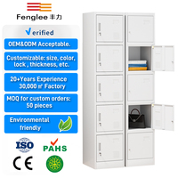 Casier en acier à 5 portes avec serrure à clé, taille personnalisable, 5 compartiments, écologique, résistant à la rouille, pour salle de sport, école, bureau