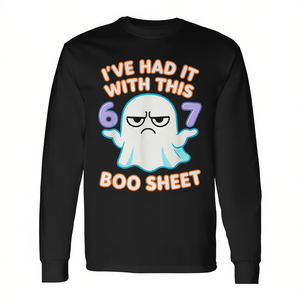 Camiseta de manga larga Boo Sheet 6 7 Meme para disfraz de Halloween - Product Image 2