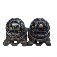Réplique d'objets anciens chinois, Cadeau, Boules de Baoding Feng Shui des Quatre Dieux, Ornement de collection en alliage de zinc pour massage énergétique des mains