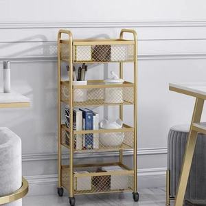 2025 Sober Beauty New Design Makeup <b>Salon</b> Cart 3 Tiers Pedicure Spa Nail Shop Trolley Gold Beauty Trolley With Lockable Wheels - Product Image 1