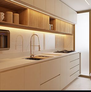 Cbmmart thiết kế hiện đại hoàn thành hai gói hoàn thành đồ nội thất nhà bếp màu trắng bóng LED dải không thể thiếu nhà bếp tủ cho ngôi nhà - Product Image 4