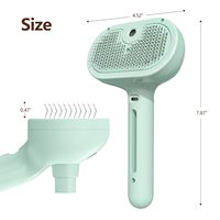 Sikat Penghilang Bulu Hewan Peliharaan Lucu Tanpa Bilas, Bertenaga Baterai Isi Ulang, Portable, Semprotan Uap, Bahan Stainless Steel ABS untuk Kucing Kecil