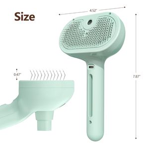 Stainless Steel ABS Rechargeable Portable Steam Spray Wash-free <b>Pet</b> Hair Removal <b>Brush</b> for Cats & Small Animals - Product Image 4