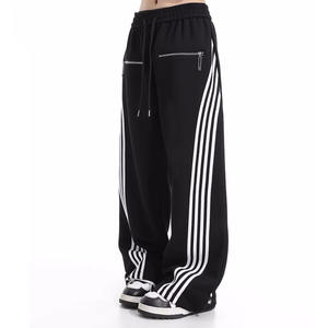 Pantalon de survêtement vintage personnalisé pour homme, 300 g/m², rayé, ample, ourlet ouvert, taille mi-haute, taille élastique, respirant, style décontracté pour homme - Product Image 2