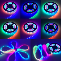 Noir PCB blanc pcb double couche DC12V 5m WS2812B WS2812 WS2811 Led pixel bande 30/60 leds smart RGB couleur led bande lumineuse