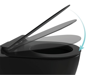 Cuvette de toilette allongée <span class=keywords><strong>murale</strong></span> noire de salle de bains à double <span class=keywords><strong>chasse</strong></span> <span class=keywords><strong>d</strong></span>'<span class=keywords><strong>eau</strong></span> avec haute performance par gravité - Product Image 6
