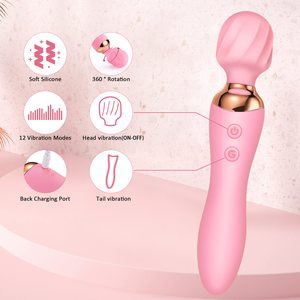 Prix usine puissant femme vibrateur baguette masseur 24 Modes Double tête baguette vibrateur clitoris stimulateur jouets sexuels jouets sexuels pour adultes - Product Image 3
