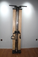 Machine à câble multifonctionnelle réglable à double poulie pour tirage vertical et rameur, en acier et bois, à fixation murale, pour salle de sport commerciale