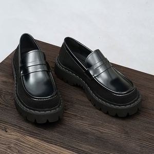 LeFou Thick-soled High-<b>Heeled</b> Shiny Finish Casual Autumn Shoes 2025 New Design Business Formal Large-<b>Heeled</b> Breathable Anti-Slip - Product Image 2