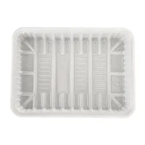 Vacuum Forming Clear Plastic Food Tray Meat Tray Reusable Disposable Supermarket Plastic PP Fresh Meat Packing Trays