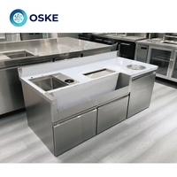 Station de cocktails silencieuse avec compresseur sans vibration, intérieur facile à nettoyer, armoire de rangement pour garnitures et vin, idéale pour les boîtes de nuit