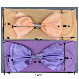 Housse de <span class=keywords><strong>chaise</strong></span> de banquet élastique sans nœud avec nœuds et <span class=keywords><strong>strass</strong></span>, style moderne, en polyester, pour événements de mariage - Product Image 2