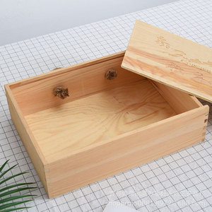Pine Wood Tea <b>Gift</b> <b>Box</b> Rectangle Handmade Storage For Pu'er And White Tea <b>Cake</b> - Product Image 2