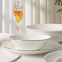 JC 20 pièces Ensembles de vaisselle en céramique et porcelaine, service de table de luxe en porcelaine fine gaufrée, vente en gros