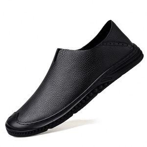 Men's Loafers Driving Shoes Penny Loafer <b>Flats</b> Cow Genuine Leather Low-top Slip on Pull on Handmade Casual Business Light Weight - Product Image 3