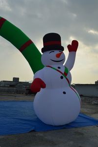 Inflatable Santa Snowman Arch Waterproof & Durable Over 12Ft Tall for Christmas Celebrations - Product Image 5