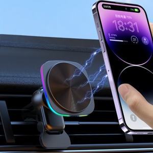 Support de chargeur magnétique sans fil pour <span class=keywords><strong>voiture</strong></span> <span class=keywords><strong>Magsafe</strong></span>, charge rapide 15W, <span class=keywords><strong>iPhone</strong></span> <span class=keywords><strong>12</strong></span> 13 14 15, alignement automatique, aimant puissant, métal, vente en gros - Product Image 3