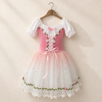 Robe de tutu longue pour femmes, sans manches, en polyester, costume de performance professionnel pour Le Lac des cygnes/Giselle
