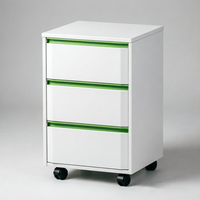 Armoire de laboratoire mobile tout acier à bords inclinés avec tiroirs verrouillables et roulettes pour le rangement des postes de travail de laboratoire modernes