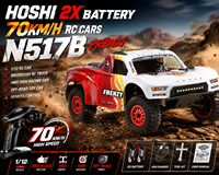 Voitures RC HOSHI 2X Battery 70KM/H N517B Frenzy 1/12, camion RC brushless 4x4, voiture de course haute performance, voiture tout-terrain télécommandée