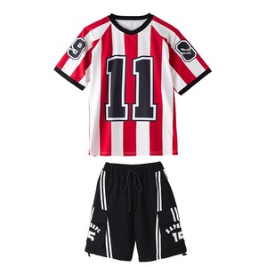 Conjunto de Ropa para Baile Urbano y Jazz para Niños, Traje Moderno y Atractivo para Hiphop, Conjunto Moderno con Rayas Rojas y Blancas - Product Image 6
