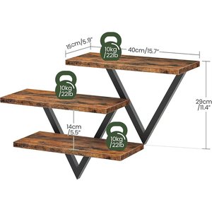Yeni Masif Ahşap Üçgen Şekilli Modern Üç Katmanlı Ayarlanabilir Asılı Yüzer Duvara Monte Yatak Odası Depolama Rafı Genişletme Civatası - Product Image 3