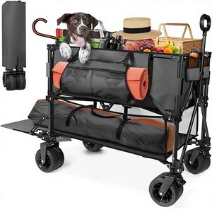 Carrito de Jardín Plegable Multifuncional de Gran Capacidad, de Doble Capa, para Compras, para Bebés, para Campamento, OEM, Todoterreno, Nuevo Diseño - Product Image 1