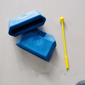 Instruments de percussion Orff en gros pour enfants : clochettes en plastique avec poignée, blocs rythmiques éducatifs, claquettes carrées pour enfants - Product Image 6