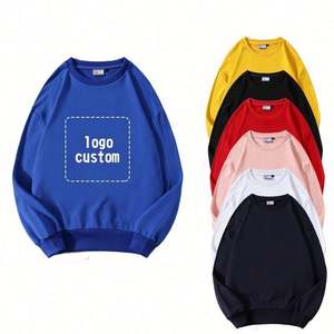 Cotton Crewneck Sweatshirts Custom Casual Oversize Crew Neck Long Sleeve Plain <b>Drop</b> Shoulder Pullover Sweatshirts - Product Image 1