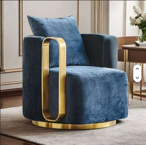 Fauteuil pivotant de luxe moderne et minimaliste pour salon, mobilier d'hôtel et de maison, chaise de loisirs individuelle - Product Image 2