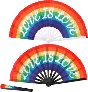 Bsbh Lgbtq Tùy Chỉnh Thiết Kế Lớn Lớn Tay Fan Hâm Mộ Cho Rave Lễ Hội Khiêu Vũ Bên Hiệu Suất Tay Gấp Người Hâm Mộ