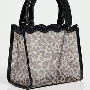 Bolso de mano mini de malla de verano, personalizado DIY, con estampado de leopardo, para fiesta, para mujer, pequeño, con parte superior abierta, para teléfono, ligero - Product Image 1