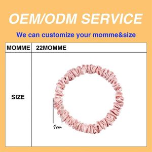 22 Momme Plain Hundred-Percent Pure Width 1Cm <b>Hair</b> Silk Scrunchies for <b>Girls</b> - Product Image 3
