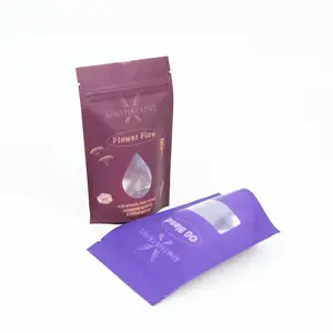Bolsa de papel de aluminio de plástico de grado alimenticio impresa personalizada bolsa de Mylar autosellada de tres lados bolsa de embalaje de alimentos de té rosa