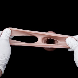 FAAK Funda de silicona para pene con anillo, diseño de nudo canino de fantasía, hueca, tamaño S M L, funda para dildo, alargador de pene, juguetes sexuales para hombres, para masturbación - Product Image 6