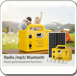 Sistem pencahayaan rumah energi surya portabel dengan kipas AC/DC, 6 bohlam dan pengontrol MPPT baterai Lithium Ion Kit lampu tenaga surya - Product Image 3