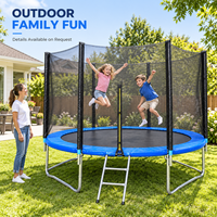 Trampoline de fitness pliable de 8 pieds, cadre en acier PVC rond avec filet de protection pour enfants et adultes