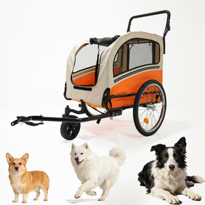 Remorque de vélo pour animaux de compagnie en acier durable, imperméable, pliable et portable, pour chiens et chats, idéale pour les voyages et le transport en extérieur. - Product Image 1