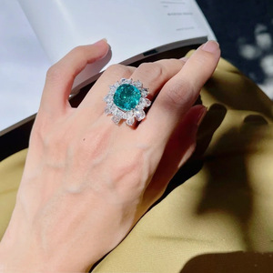 Vintage French Style Imitated Emerald Gemstone <b>Ring</b> European American Elegant Index Finger <b>Statement</b> <b>Ring</b> For Women - Product Image 5