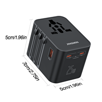 Adaptateur de voyage international ANRMESUN 25W PD pour ordinateur portable PC avec 2 ports USB-A et 2 ports USB-C, prise UK 100-240V, courant nominal 10A