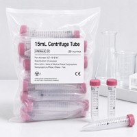 Tube à centrifuger stérile jetable en plastique de 15 ml, série Rose, pour laboratoire, emballé sous sachet scellé, vente en gros