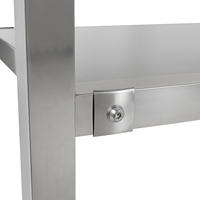 Table de travail réglable en hauteur en acier inoxydable, table de préparation commerciale réglable à manivelle avec étagère inférieure