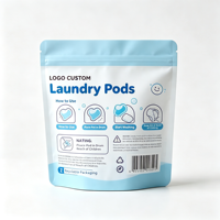 Sachet Doypack souple laminé BOPP/AL/PE imprimé en couleur, étanche, avec fermeture éclair, personnalisable OEM avec logo, pour capsules de lessive en gel