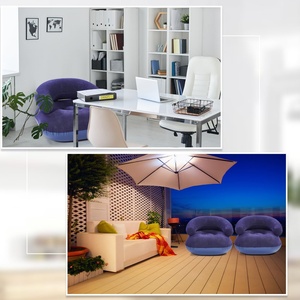 Classic Bean Bag Chair Portable <b>Inflatable</b> Lounge Furniture Home Bedroom Flocking <b>Sofa</b> Couch Blow Deck Chair Air <b>Sofa</b> Portable - Product Image 3