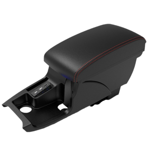 Reposabrazos para Coche con Diseño de Cargador USB de Doble Capa, en Cuero PU Negro, para <span class=keywords><strong>Volkswagen</strong></span> <span class=keywords><strong>Polo</strong></span> 2020-<span class=keywords><strong>2023</strong></span> - Product Image 1