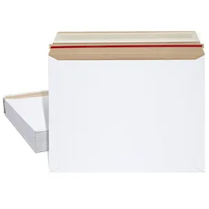 자체 접착 씰이 있는 맞춤형 딱딱한 우편물 봉투 9x12, 사진, 잡지 배송용 견고한 대량 흰색 판지 봉투