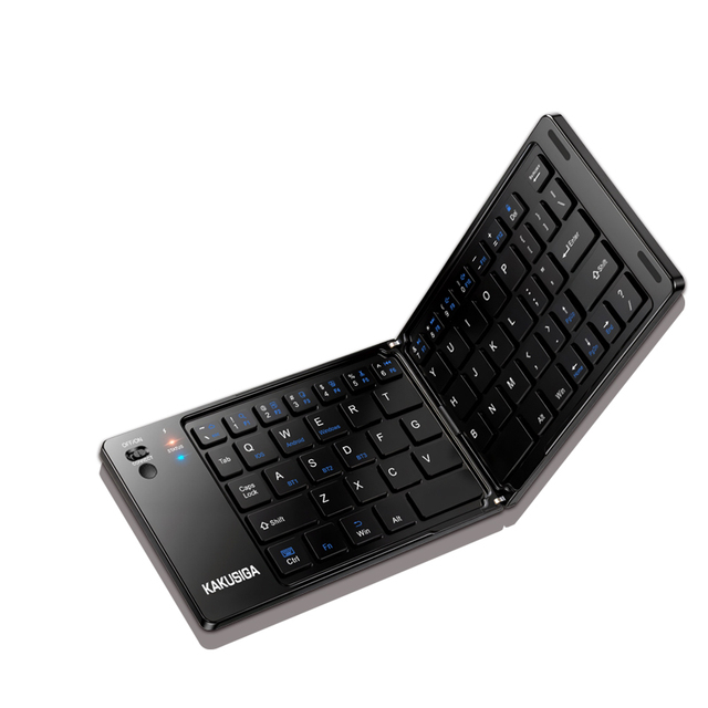 KAKUSIGA Mini Folding Ultra-thin Wireless Keyboard 67keys English Version Keyboard for Mobile Phone Tablet Laptop