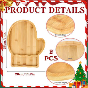 Plateau à charcuterie en forme <span class=keywords><strong>de</strong></span> gant d'hiver <span class=keywords><strong>de</strong></span> Noël, plateau à fromage en bambou amusant, plateau <span class=keywords><strong>de</strong></span> service <span class=keywords><strong>de</strong></span> Noël - Product Image 2