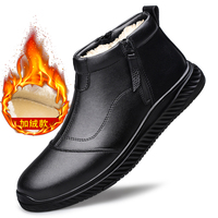 Nuevas Botas de Invierno para Hombre, de Cuero Genuino, Impermeables, con Cordones, de Caña Alta, con Suelas Transpirables Antideslizantes